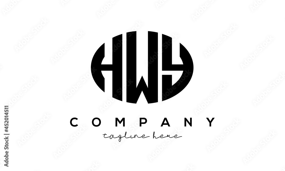 HWY three Letters creative circle logo design HWY three Letters creative circle logo design