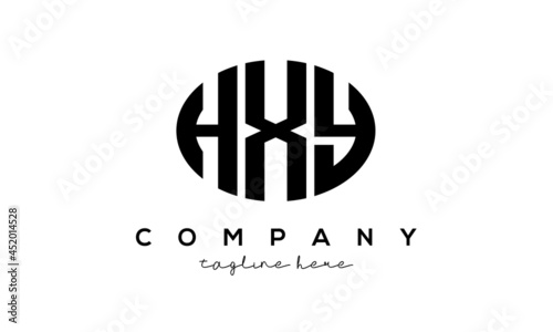 HXY three Letters creative circle logo design	 photo
