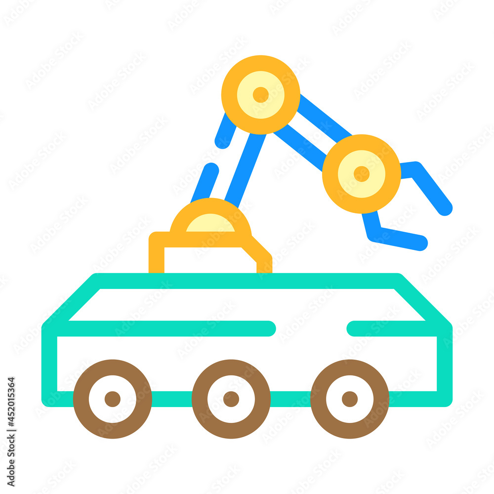 mine neutralization robot color icon vector. mine neutralization robot sign. isolated symbol illustration