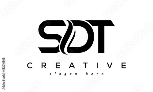 Letters SDT creative logo design vector photo