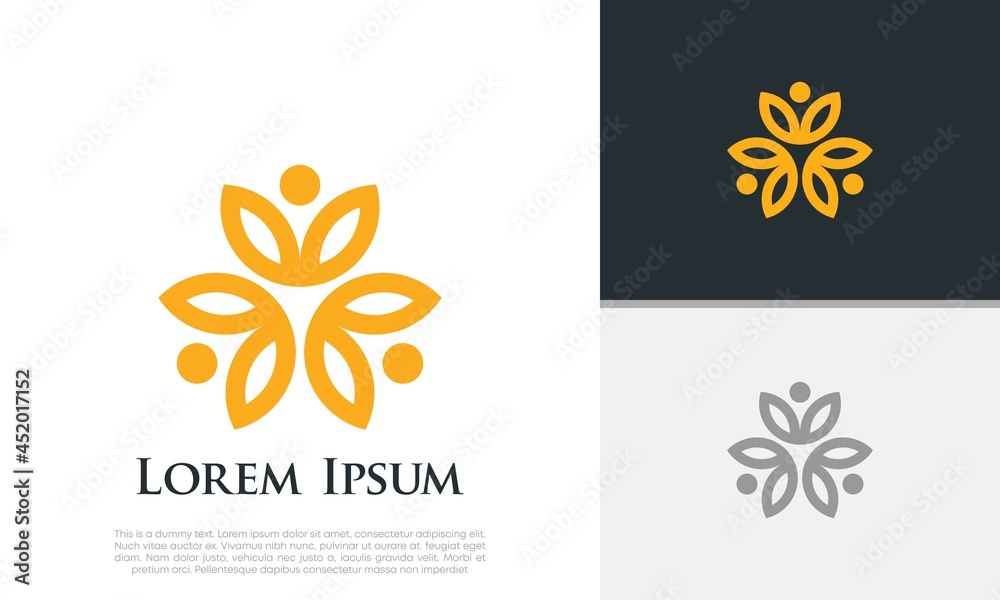 Abstract round garden plant natural line symbol. Green branch with leaves business sign. Abstract round garden plant natural line symbol. Green branch with leaves business sign.