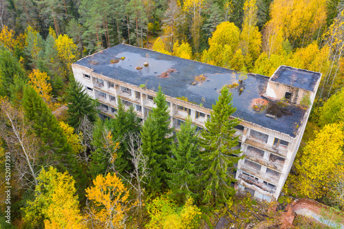 Aerial view of an abandoned...