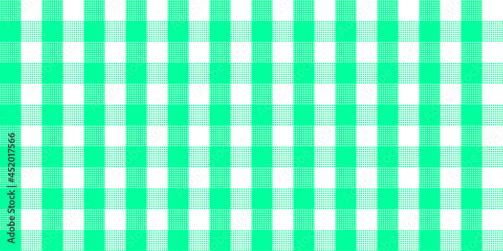 Plaid fabric textile cloth gingham tartan tablecloth green & white color checker abstract background texture square wallpaper decoration pattern seamless vector illustration Plaid fabric textile cloth gingham tartan tablecloth green & white color checker abstract background texture square wallpaper decoration pattern seamless vector illustration