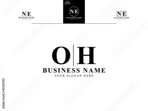 Letter OH Logo, Monogram oh logo icon vector with Abstract O&H simple logo design for all kind of use