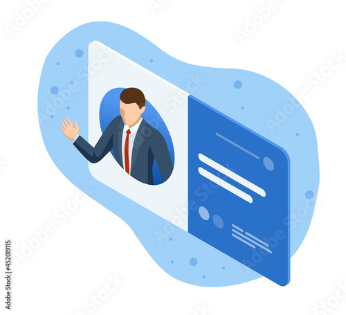 Isometric Personal business card. ID Card design.