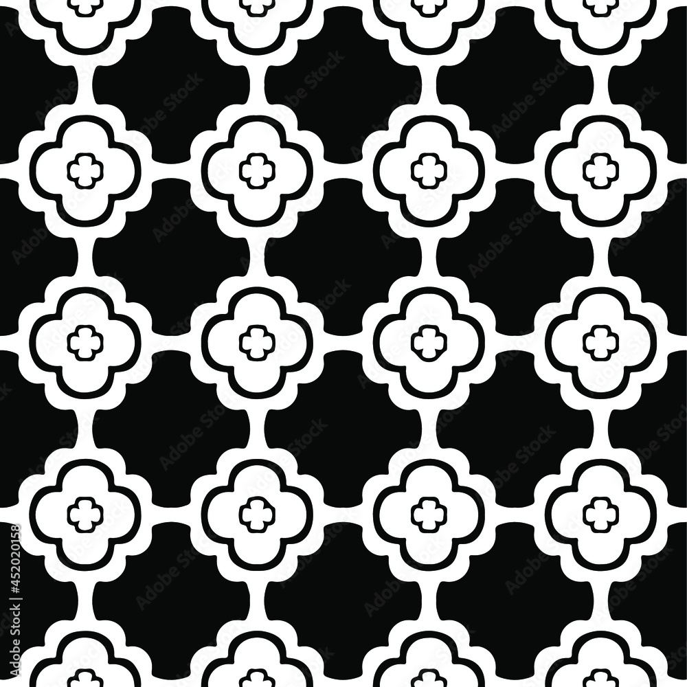 floral seamless pattern background.Geometric ornament for wallpapers and backgrounds. Black and white pattern. floral seamless pattern background.Geometric ornament for wallpapers and backgrounds. Black and white pattern.