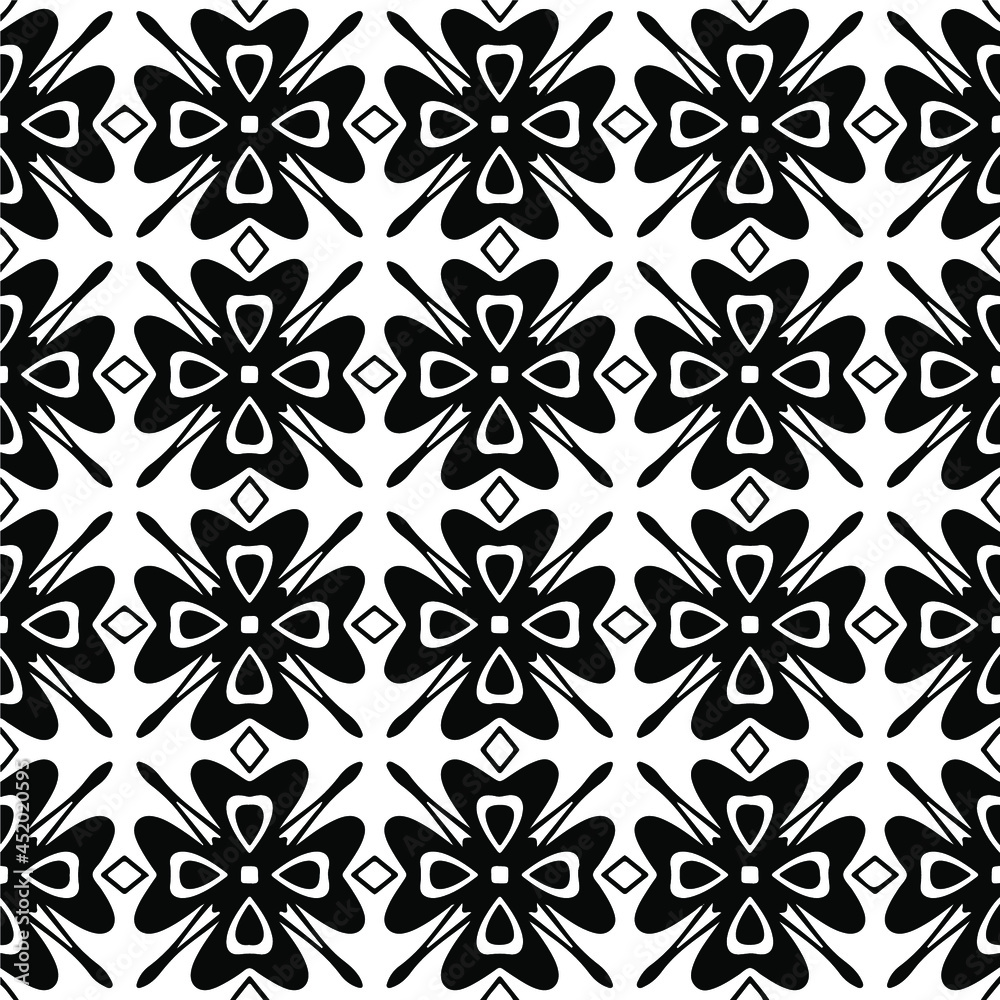 floral seamless pattern background.Geometric ornament for wallpapers and backgrounds. Black and white pattern. floral seamless pattern background.Geometric ornament for wallpapers and backgrounds. Black and white pattern.