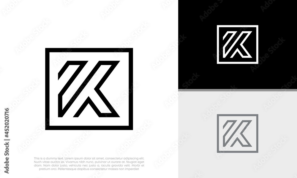 Initials K logo design. Innovative high tech logo template. Initials K logo design. Innovative high tech logo template.