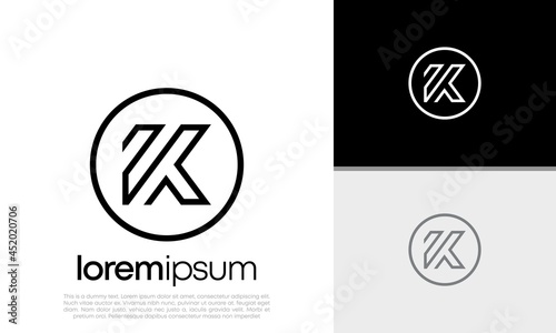 Initials K logo design. Innovative high tech logo template. 