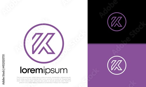 Initials K logo design. Innovative high tech logo template. 