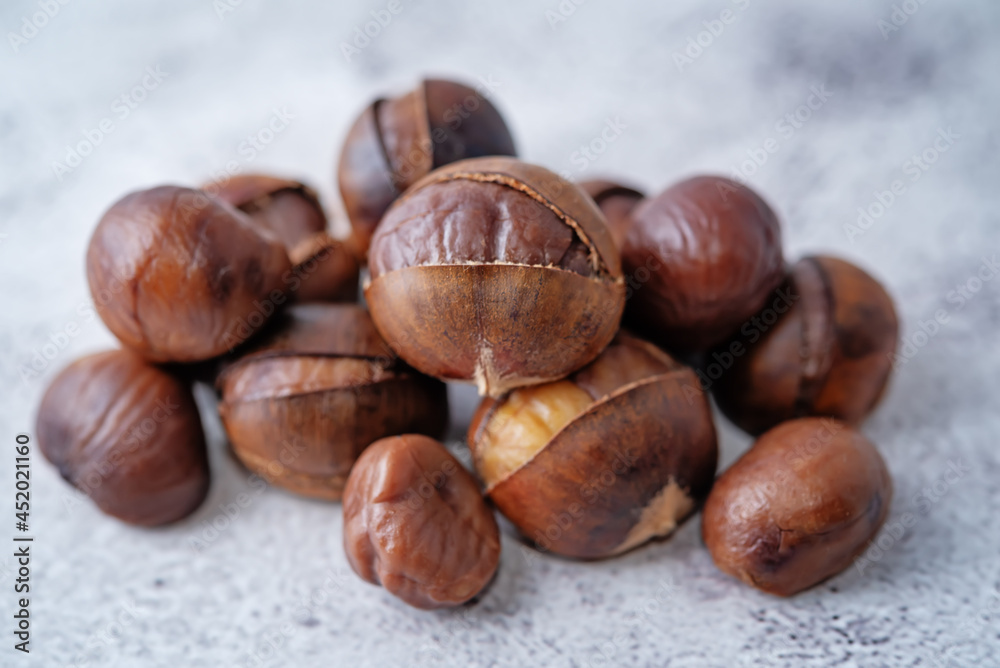 Dried Chestnuts on a background Dried Chestnuts on a background