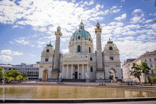 Photography Famous Karls Chruch in Vienna at night - travel photography