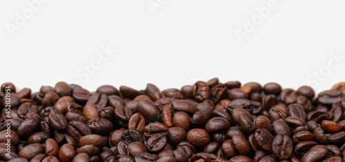 coffee beans isolated on white background. 