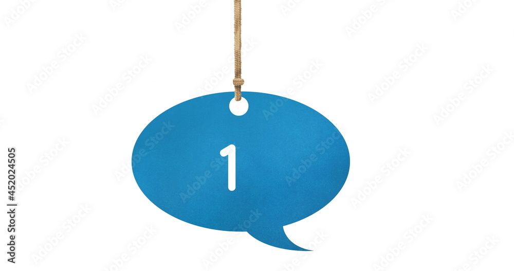 Number count in blue chat buble 4k Number count in blue chat buble 4k