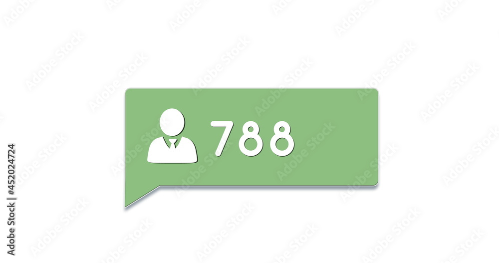 Fototapeta premium Green chat box with numbers 4k