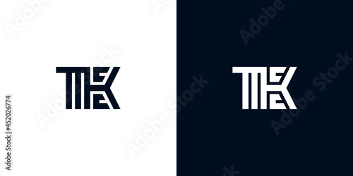 Minimal creative initial letters TK logo