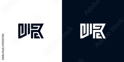 Minimal creative initial letters VR logo