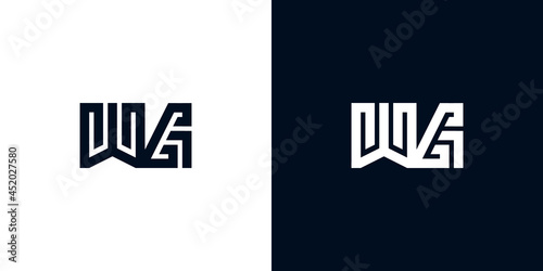 Minimal creative initial letters WG logo