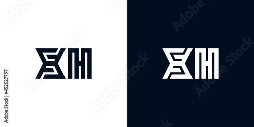 Minimal creative initial letters XH logo