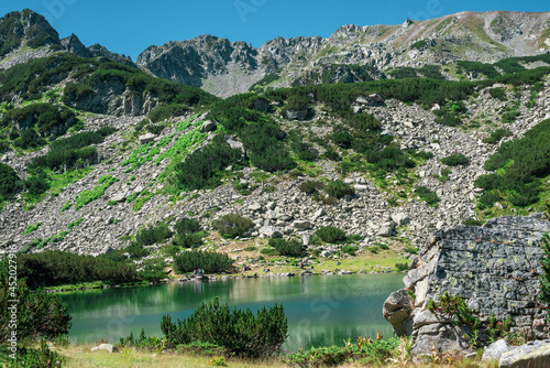 Fototapeta Naklejka Na Ścianę i Meble -  Alpine lake in the mountains of Pirin National Park, Bulgaria