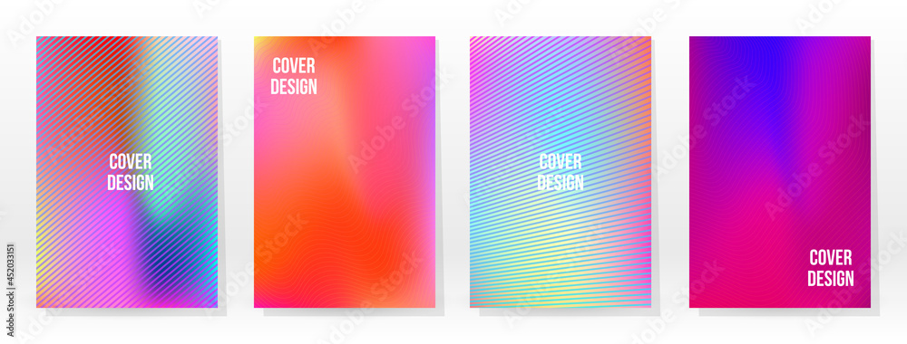 Minimal Poster. Pastel Soft. Rainbow Gradient Set - obrazy, fototapety, plakaty 