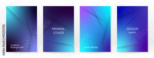 Minimal Poster. Pastel Soft. Blue Gradient Set.