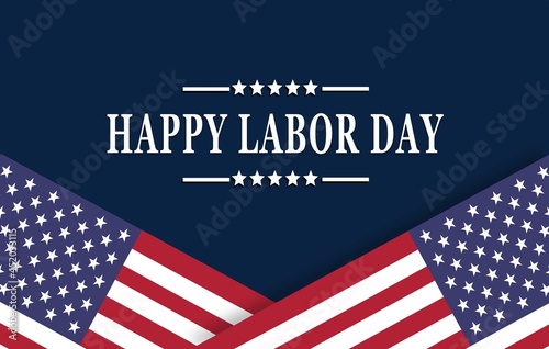 Happy Labor Day background with USA flag 
