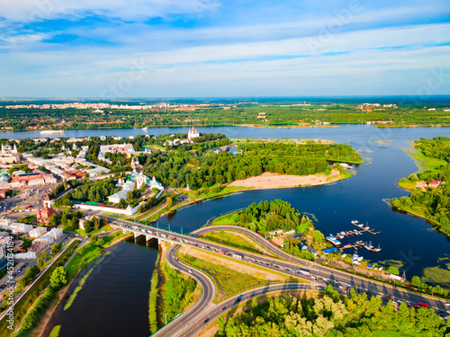 Yaroslavl city, Volga river aerial view © saiko3p