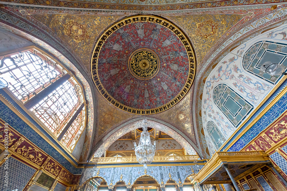 Dome of the Imperial Room in the Harem section of the Topkapi Palace, in Istanbul, Turkey