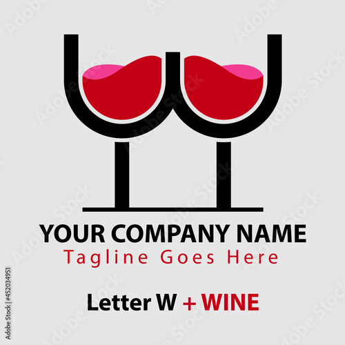 W letter wine logo