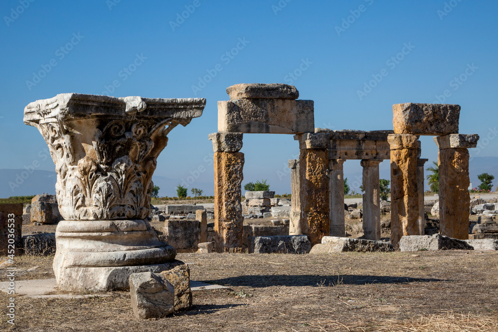 Ruins of Roman city of Hierapolis, Pamukkale, Turkey. Ruins of Roman city of Hierapolis, Pamukkale, Turkey.