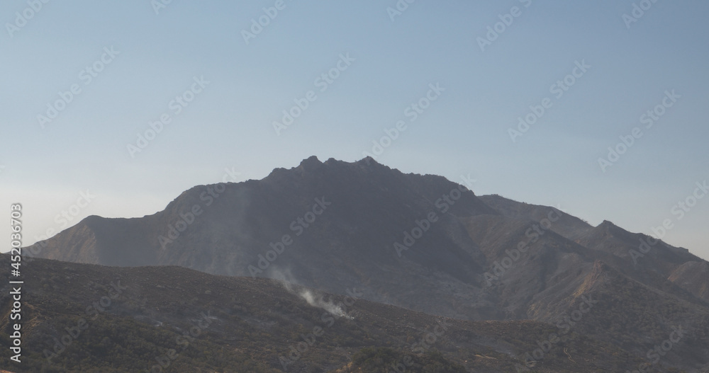 Woolsey Fire, Malibu California Post fire Mountain Mist
