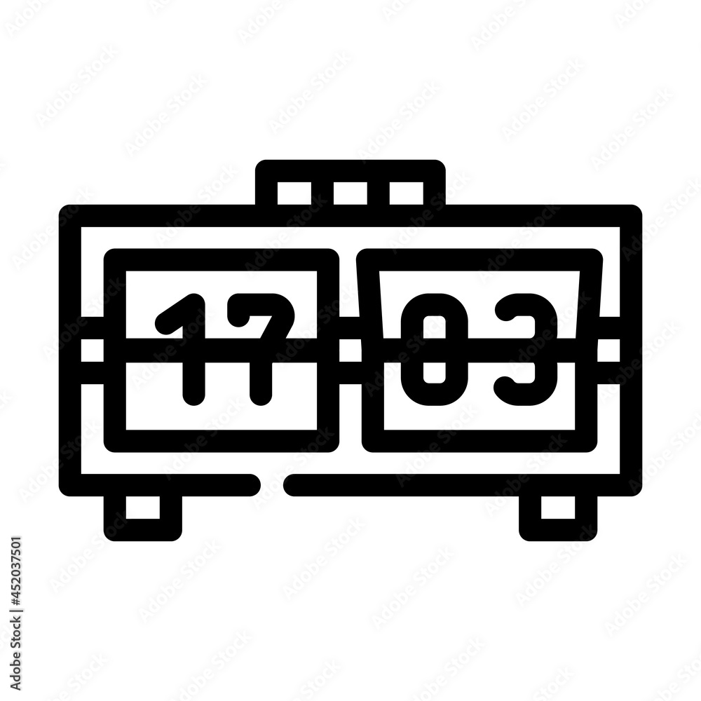 mechanical clock line icon vector. mechanical clock sign. isolated contour symbol black illustration