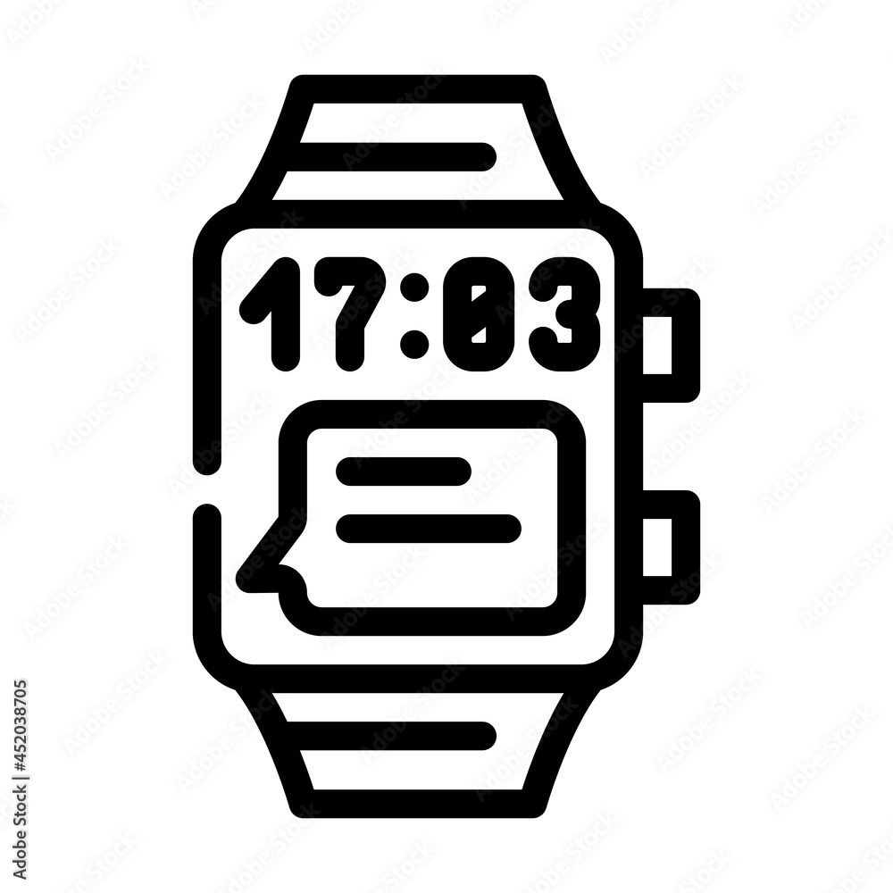 digital watch line icon vector. digital watch sign. isolated contour symbol black illustration digital watch line icon vector. digital watch sign. isolated contour symbol black illustration