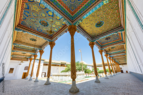 Courtyard of the Bakhauddin Naqshband Mausoleum in Bukhara, Uzbekistan. photo