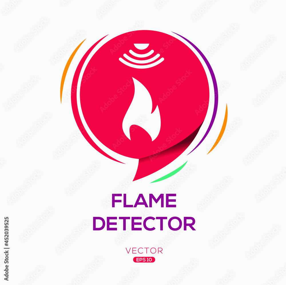 Fototapeta premium Creative (Flame Detector) Icon ,Vector sign.