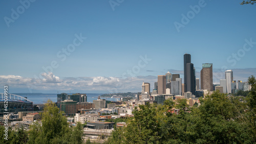 View of Seattle Skyline from Beacon Hill with Sunny Skies