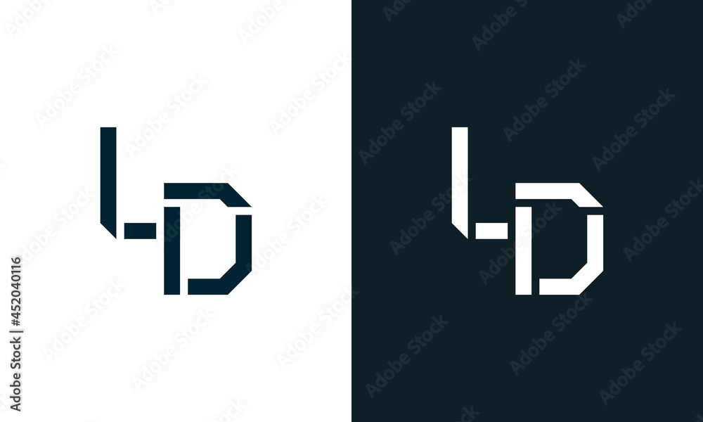 Creative minimal abstract letter LD logo. - obrazy, fototapety, plakaty 