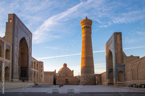 Poi Kalon Mosque and Minaret, in Bukhara, Uzbekistan. photo