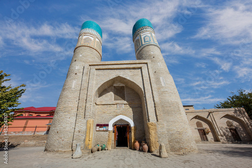 Ancient Islamic theological school known as Chor Minor Madrasa or Madrasa of Khalif Niyazkul in Bukhara, Uzbekistan photo