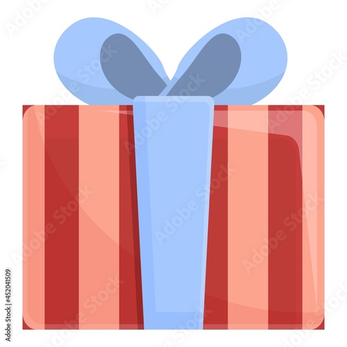 Christmas present icon cartoon vector. Gift box. Cute package