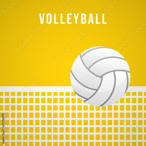 Volleyball on top net symbol vector, Modern design, isolated on yellow background, illustration Vector EPS 10, can use for Volleyball Championship Logo