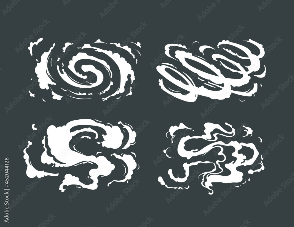 Vector smoke set effects template. Cartoon steam clouds, mist, puff, fog, watery vapor, or dust explosion 2D VFX illustration. Clip art element for game, print, advertising, menu, and web design. Vector smoke set effects template. Cartoon steam clouds, mist, puff, fog, watery vapor, or dust explosion 2D VFX illustration. Clip art element for game, print, advertising, menu, and web design.
