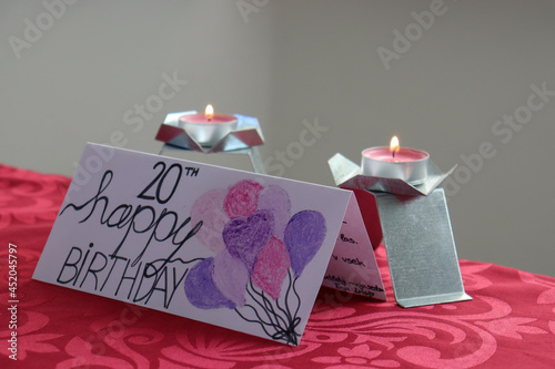 birthday gift card with candles