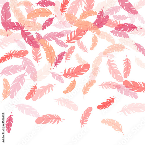 Flying feather elements airy vector design.