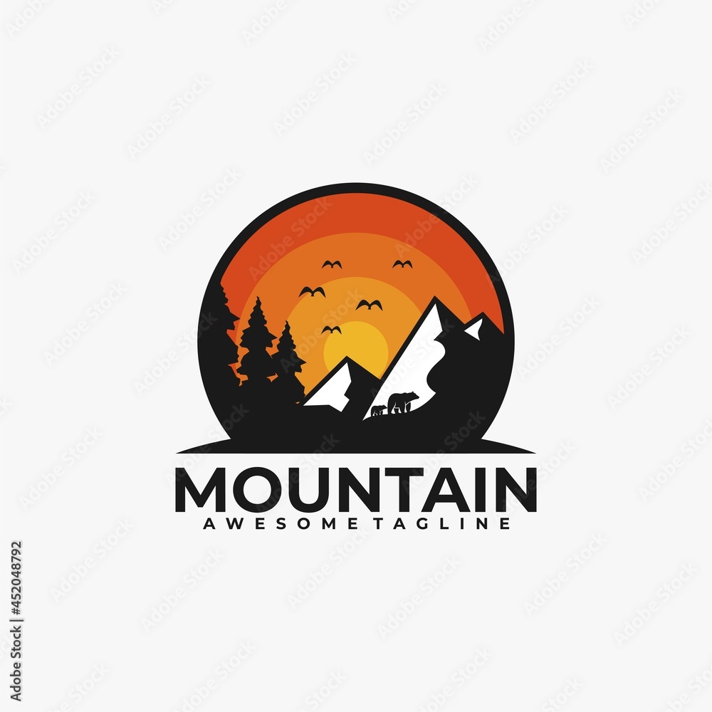 Mountain logo design vector