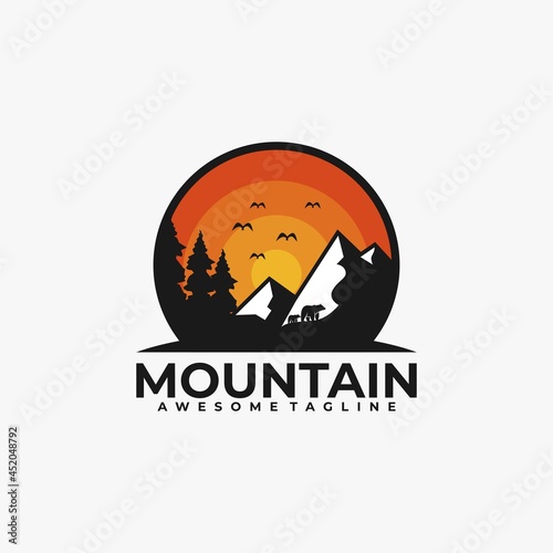 Mountain logo design vector