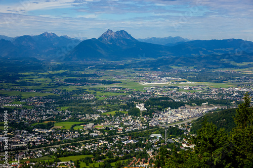 Aerial view over the city of Salzburg in Austria - travel photography © 4kclips