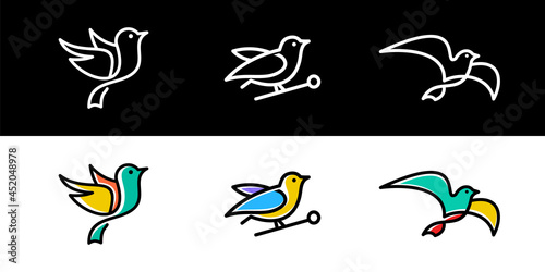 Set of bird logo design icon collection
