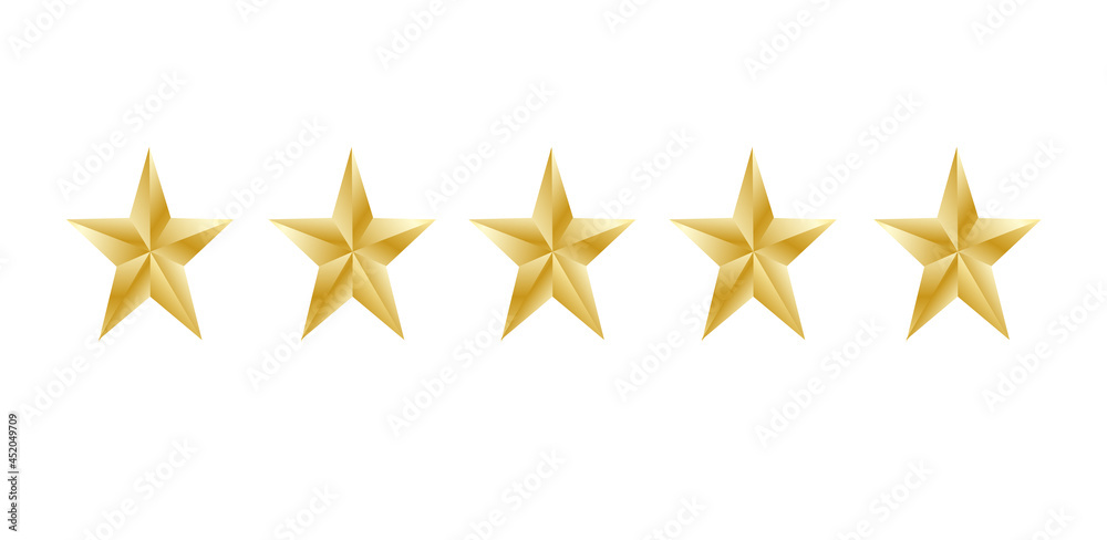 Stars five icon on a white background, vector illustration.